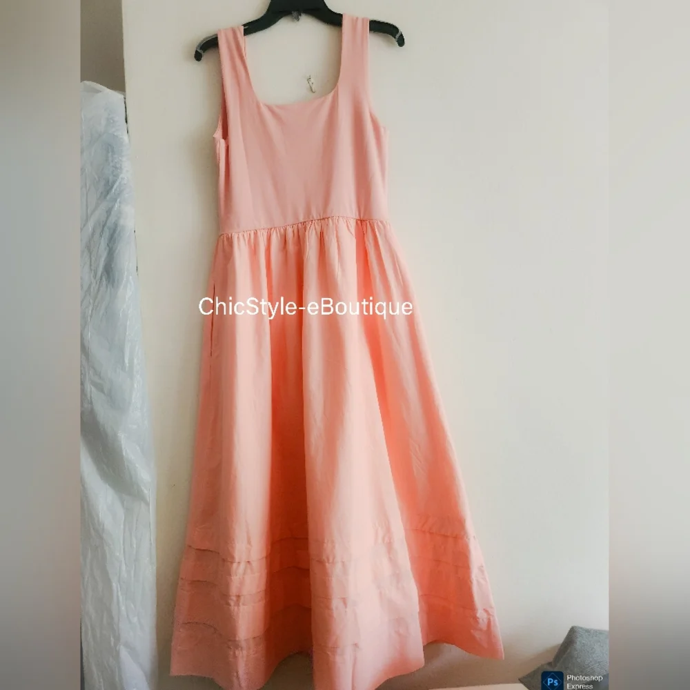 J.Crew Drop-waist Mixy Dress Peach SZ M nwt